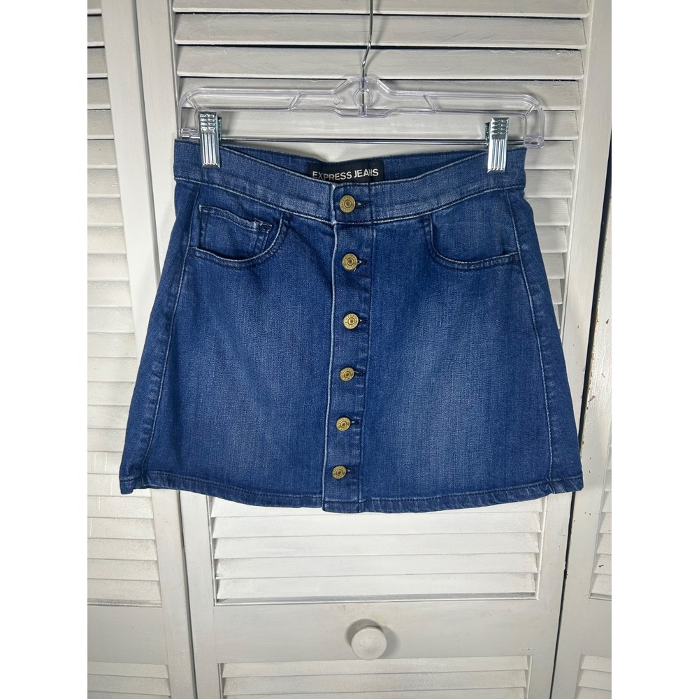 Express Button Front Denim Skirt Size 00